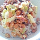 納豆の食べ方-梅昆布♪